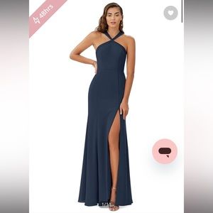 Azazie Rue Bridesmaid Dress Dark Navy